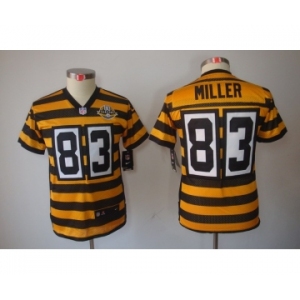 nike youth pittsburgh steelers #83 miller throwback yellow-black[nike limited team 80 anniversary]