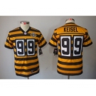 nike youth pittsburgh steelers #99 keisel throwback yellow-black[nike limited team 80 anniversary]