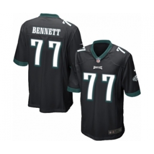 Men's Nike Philadelphia Eagles #77 Michael Bennett Game Black Alternate NFL Jersey