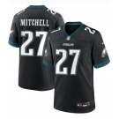 Men's Philadelphia Eagles #27 Quinyon Mitchell Nike Midnight Black Game Football Jersey