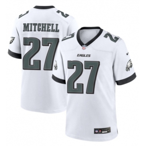 Men's Philadelphia Eagles #27 Quinyon Mitchell Nike Midnight White Game Football Jersey