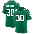 Mens Philadelphia Eagles #30 Jihaad Campbell Green Game Throwback Jersey
