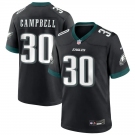 Mens Philadelphia Eagles #30 Jihaad Campbell Nike Black Football Jersey