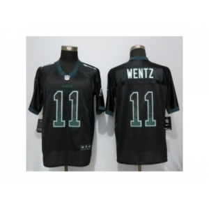 Men's Nike Philadelphia Eagles #11 Carson Wentz Elite Black Drift Fashion NFL Jersey