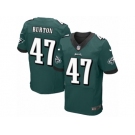 Men's Nike Philadelphia Eagles #47 Trey Burton Elite Midnight Green Team Color NFL Jersey