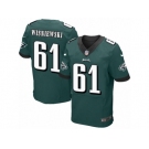 Men's Nike Philadelphia Eagles #61 Stefen Wisniewski Elite Midnight Green Team Color NFL Jersey