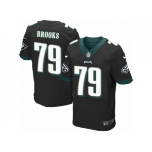 Men's Nike Philadelphia Eagles #79 Brandon Brooks Elite Black Alternate NFL Jersey