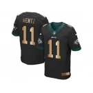 Nike Philadelphia Eagles #11 Carson Wentz Black Alternate Men's Stitched NFL New Elite Gold Jersey