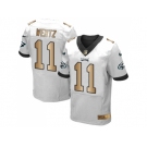 Nike Philadelphia Eagles #11 Carson Wentz White Men's Stitched NFL New Elite Gold Jerse