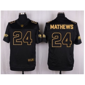Nike Philadelphia Eagles #24 Ryan Mathews Black Pro Line Gold Collection Jersey[Elite]
