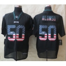 nike nfl jerseys philadelphia eagles #50 alonso black[Elite USA flag fashion]