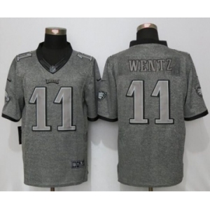 Men Nike Philadelphia Eagles #11 Carson Wentz Stitched Gridiron Gray Limited Jersey