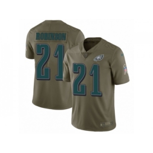 Men Nike Philadelphia Eagles #21 Patrick Robinson Limited Olive 2017 Salute to Service NFL Jersey