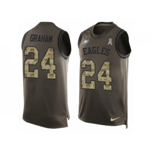 Men Nike Philadelphia Eagles #24 Corey Graham Limited Green Salute to Service Tank Top NFL Jersey