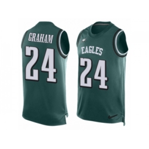 Men Nike Philadelphia Eagles #24 Corey Graham Limited Midnight Green Player Name & Number Tank Top NFL Jersey