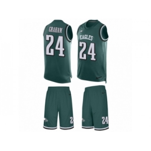 Men Nike Philadelphia Eagles #24 Corey Graham Limited Midnight Green Tank Top Suit NFL Jersey