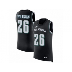 Men Nike Philadelphia Eagles #26 Jaylen Watkins Black Rush Player Name & Number Tank Top NFL Jersey