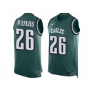 Men Nike Philadelphia Eagles #26 Jaylen Watkins Limited Midnight Green Player Name & Number Tank Top NFL Jersey