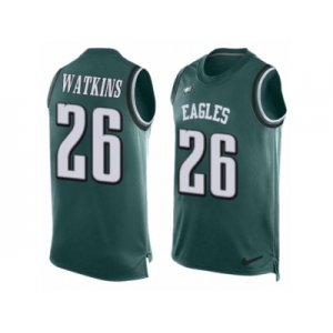 Men Nike Philadelphia Eagles #26 Jaylen Watkins Limited Midnight Green Player Name & Number Tank Top NFL Jersey