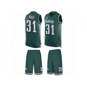 Men Nike Philadelphia Eagles #31 Jalen Mills Limited Midnight Green Tank Top Suit NFL Jersey