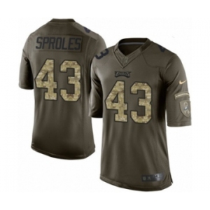 Men Nike Philadelphia Eagles #43 Darren Sproles Limited Green Salute to Service NFL Jersey