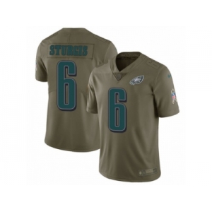 Men Nike Philadelphia Eagles #6 Caleb Sturgis Limited Olive 2017 Salute to Service NFL Jersey