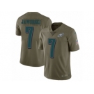 Men Nike Philadelphia Eagles #7 Ron Jaworski Limited Olive 2017 Salute to Service NFL Jersey