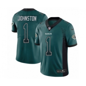 Men's Nike Philadelphia Eagles #1 Cameron Johnston Limited Green Rush Drift Fashion NFL Jersey