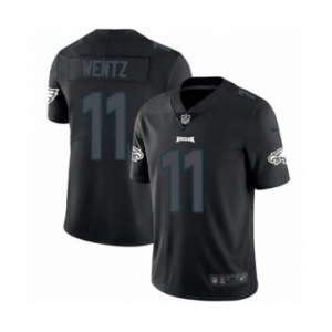 Men's Nike Philadelphia Eagles #11 Carson Wentz Limited Black Rush Impact NFL Jersey