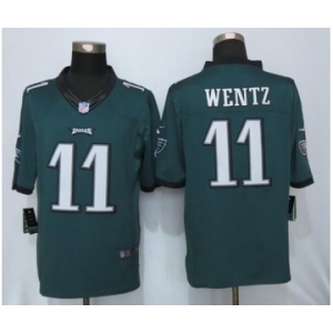 Men's Nike Philadelphia Eagles #11 Carson Wentz Limited Midnight Green Team Color NFL Jersey[Wentz]