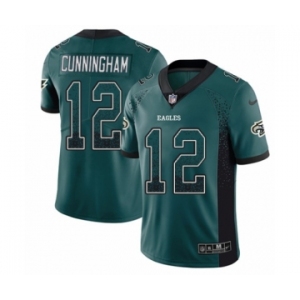 Men's Nike Philadelphia Eagles #12 Randall Cunningham Limited Green Rush Drift Fashion NFL Jersey