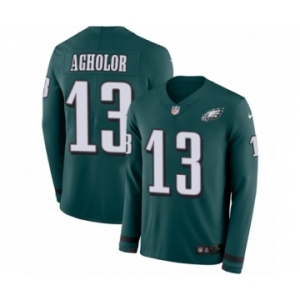 Men's Nike Philadelphia Eagles #13 Nelson Agholor Limited Green Therma Long Sleeve NFL Jersey