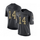 Men's Nike Philadelphia Eagles #14 Mike Wallace Limited Black 2016 Salute to Service NFL Jersey