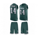 Men's Nike Philadelphia Eagles #14 Mike Wallace Limited Midnight Green Tank Top Suit NFL Jersey