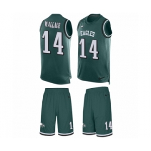 Men's Nike Philadelphia Eagles #14 Mike Wallace Limited Midnight Green Tank Top Suit NFL Jersey