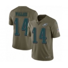 Men's Nike Philadelphia Eagles #14 Mike Wallace Limited Olive 2017 Salute to Service NFL Jersey