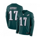 Men's Nike Philadelphia Eagles #17 Alshon Jeffery Limited Green Therma Long Sleeve NFL Jersey