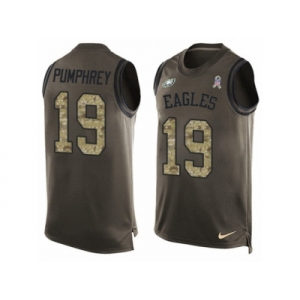 Men's Nike Philadelphia Eagles #19 Donnel Pumphrey Limited Green Salute to Service Tank Top NFL Jersey