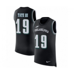 Men's Nike Philadelphia Eagles #19 Golden Tate III Black Rush Player Name & Number Tank Top NFL Jersey