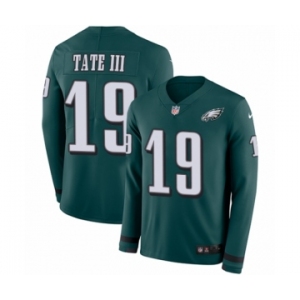 Men's Nike Philadelphia Eagles #19 Golden Tate III Limited Green Therma Long Sleeve NFL Jersey