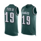 Men's Nike Philadelphia Eagles #19 Golden Tate III Limited Midnight Green Player Name & Number Tank Top NFL Jersey