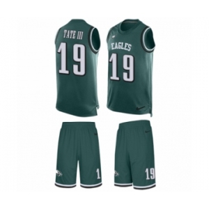 Men's Nike Philadelphia Eagles #19 Golden Tate III Limited Midnight Green Tank Top Suit NFL Jersey