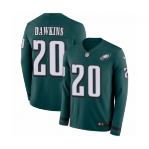 Men's Nike Philadelphia Eagles #20 Brian Dawkins Limited Green Therma Long Sleeve NFL Jersey