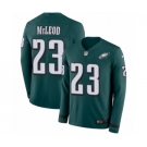 Men's Nike Philadelphia Eagles #23 Rodney McLeod Limited Green Therma Long Sleeve NFL Jersey