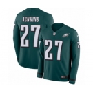 Men's Nike Philadelphia Eagles #27 Malcolm Jenkins Limited Green Therma Long Sleeve NFL Jersey