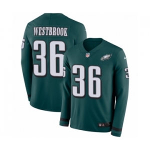 Men's Nike Philadelphia Eagles #36 Brian Westbrook Limited Green Therma Long Sleeve NFL Jersey