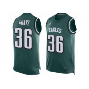 Men's Nike Philadelphia Eagles #36 Dwayne Gratz Limited Midnight Green Player Name & Number Tank Top NFL Jersey