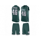 Men's Nike Philadelphia Eagles #46 Herman Edwards Limited Midnight Green Tank Top Suit NFL Jersey