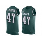 Men's Nike Philadelphia Eagles #47 Trey Burton Limited Midnight Green Player Name & Number Tank Top NFL Jersey