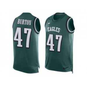 Men's Nike Philadelphia Eagles #47 Trey Burton Limited Midnight Green Player Name & Number Tank Top NFL Jersey